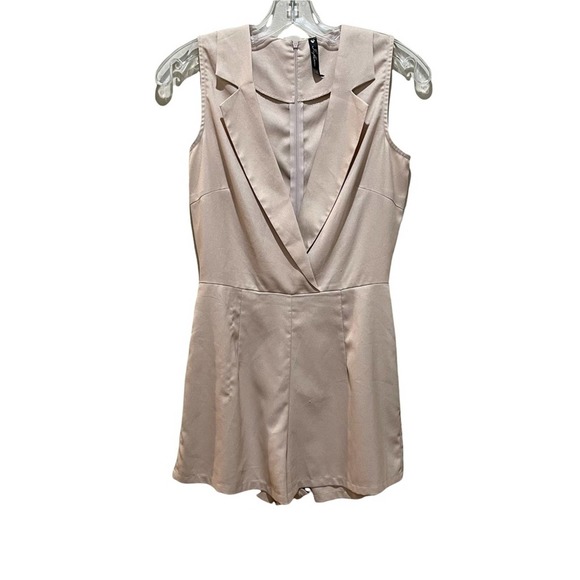Influence Pants - Influence Tuxedo Sleeveless romper Tan Size 8
